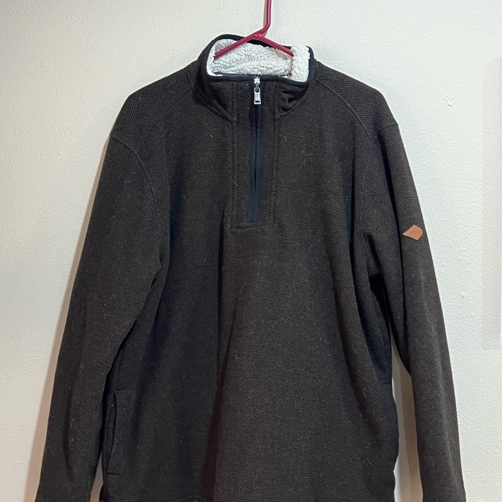 Orvis Dark Brown Quarter-Zip Sweater
